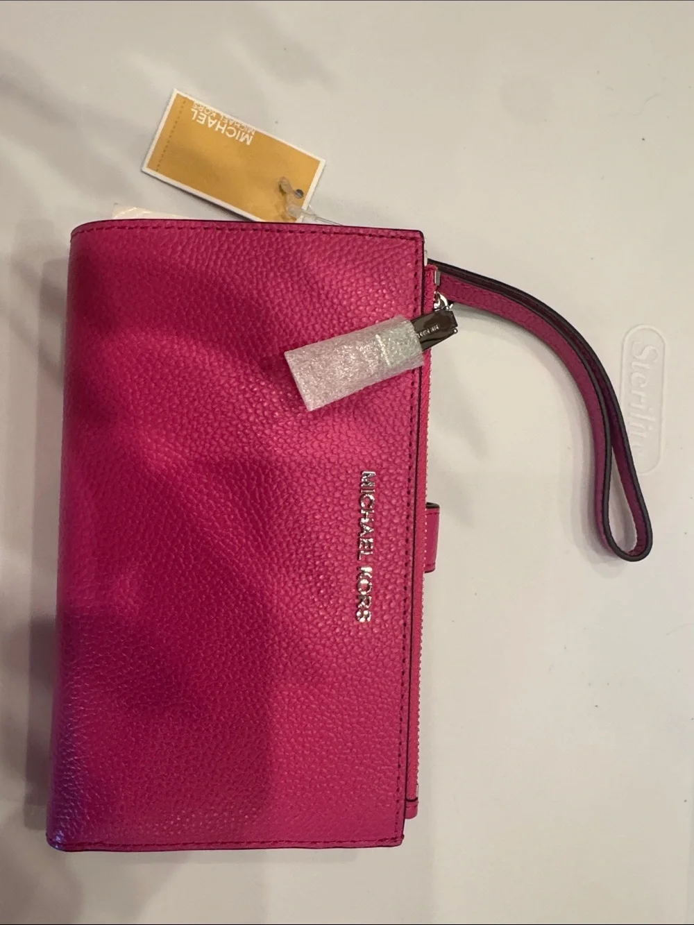 Michael Kors Fuchsia Pebbled Leather Wristlet